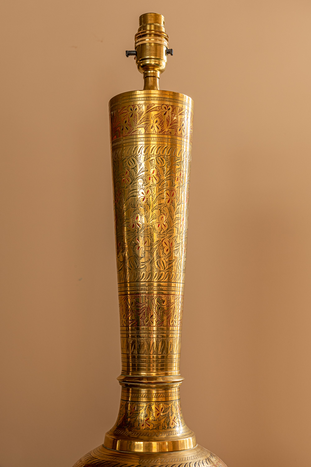 Indian Brass Table Lamp #8098 - Retrouvius